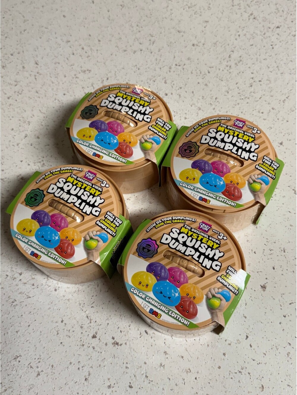 4x Authentic RMS Crazy Mystery Squishy Dumplings Color Changing Edition